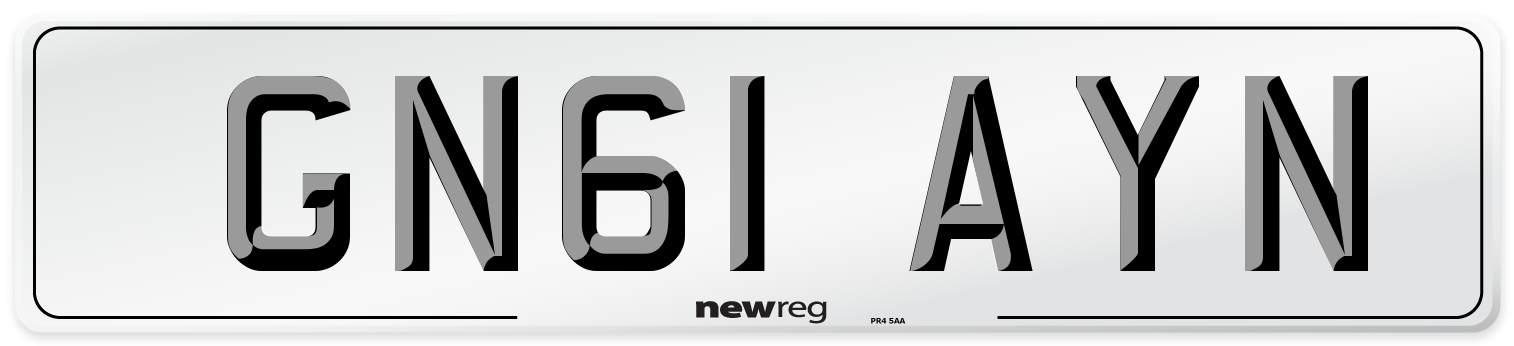 GN61 AYN Number Plate from New Reg